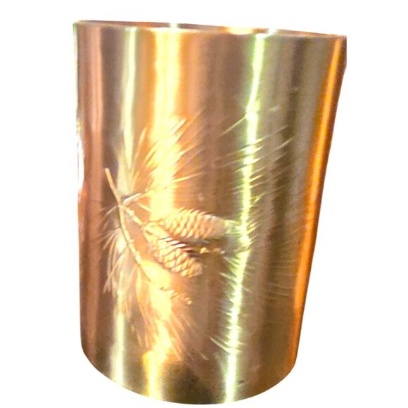 2 Vintage Bronze Cups Wendell August Forge 1978 Pinecone & Lighthouse Handmade - Picture 4 of 13